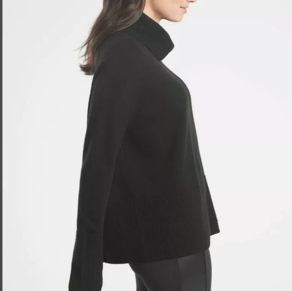 ATHLETA Wool Cashmere Alpine Turtleneck Sweater In Black Size XXS - Picture 8 of 15